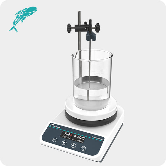 JoanLab HS5Pro digital laboratory hotplate stirrer with LCD display and ceramic-coated heating plate.
