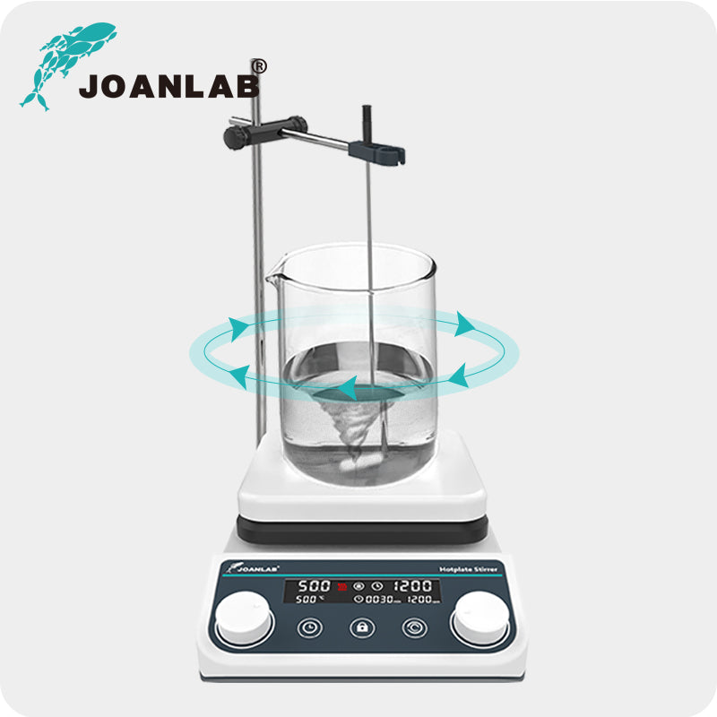 JoanLab HS8Pro digital hotplate stirrer with large ceramic-coated heating plate for laboratory heating and magnetic stirring.