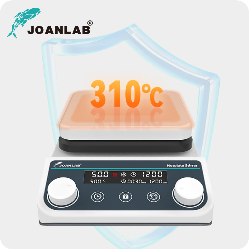 JoanLab HS8Pro digital hotplate stirrer with large ceramic-coated heating plate for laboratory heating and magnetic stirring.