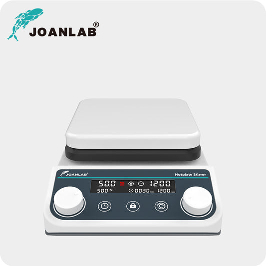 JoanLab HS8Pro digital hotplate stirrer with large ceramic-coated heating plate for laboratory heating and magnetic stirring.